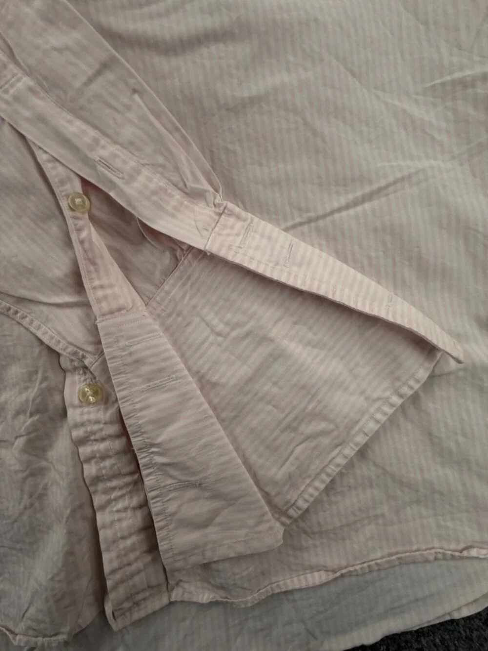 Thomas Pink Mens 15.5 34 Pink Striped Long Sleeve Button Up French Cuff